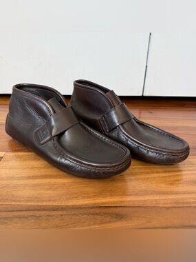 Gucci Brown Leather Ankle Booties Women Size 37 tts